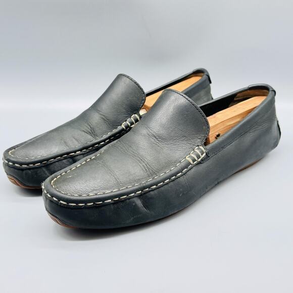 Cole Haan Shoes Mens 10 Black Leather Driving Loafers Slip On Moc Casual Comfort - Picture 3 of 12